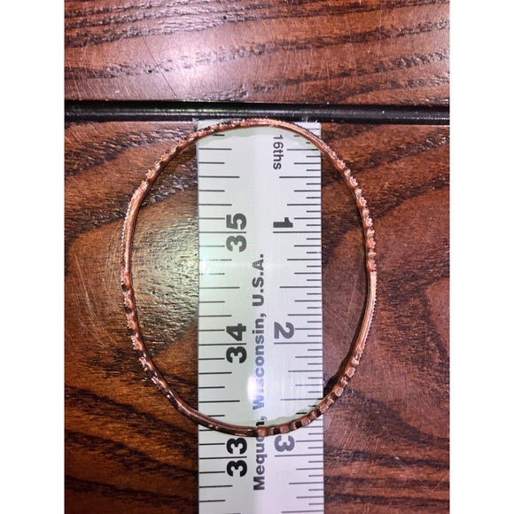 Brass Irregular Wave Pattern 2.75 Inch Long Bangle Bracelet! - Picture 13 of 13